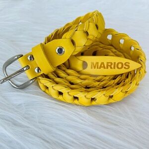 MARIO DONI Hand-Woven & Colored YELLOW Leather Wrap Belt UNISEX